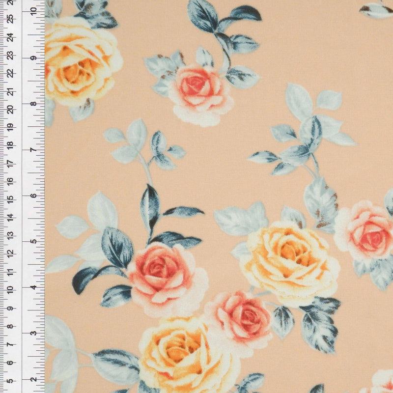 1 Yard Cey Flower Print Fabric, 58/59'' Wide 100% Polyester