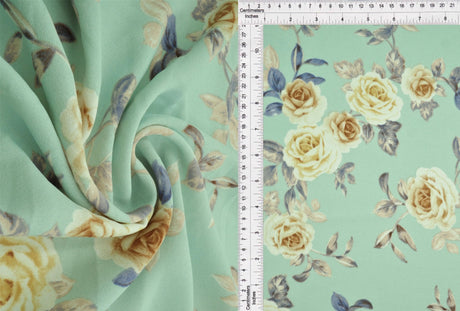 1 Yard 100% Polyester Cey Floral Print Fabric 58/59 Inches Wide