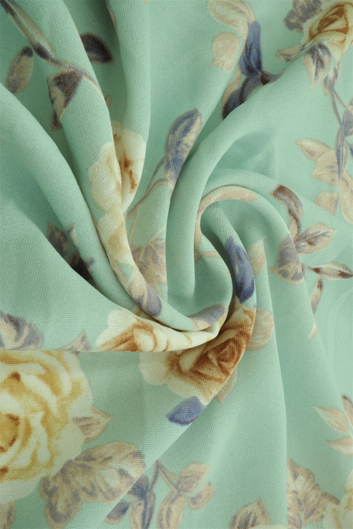 1 Yard 100% Polyester Cey Floral Print Fabric 58/59 Inches Wide