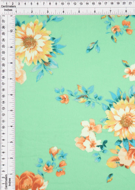 Floral Print Brushed DTY Knit Fabric