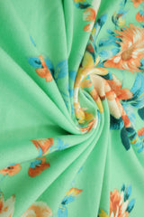 Floral Print Brushed DTY Knit Fabric