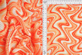 Pleated Geometric Wave Interlock Knit Fabric