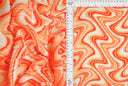 1 Yard Pleated Bodre Interlock Knit Fabric Geo Wave Print 57/58 Inches Wide