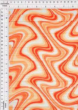 Pleated Geometric Wave Interlock Knit Fabric