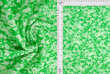 Floral Printed Interlock Knit Green