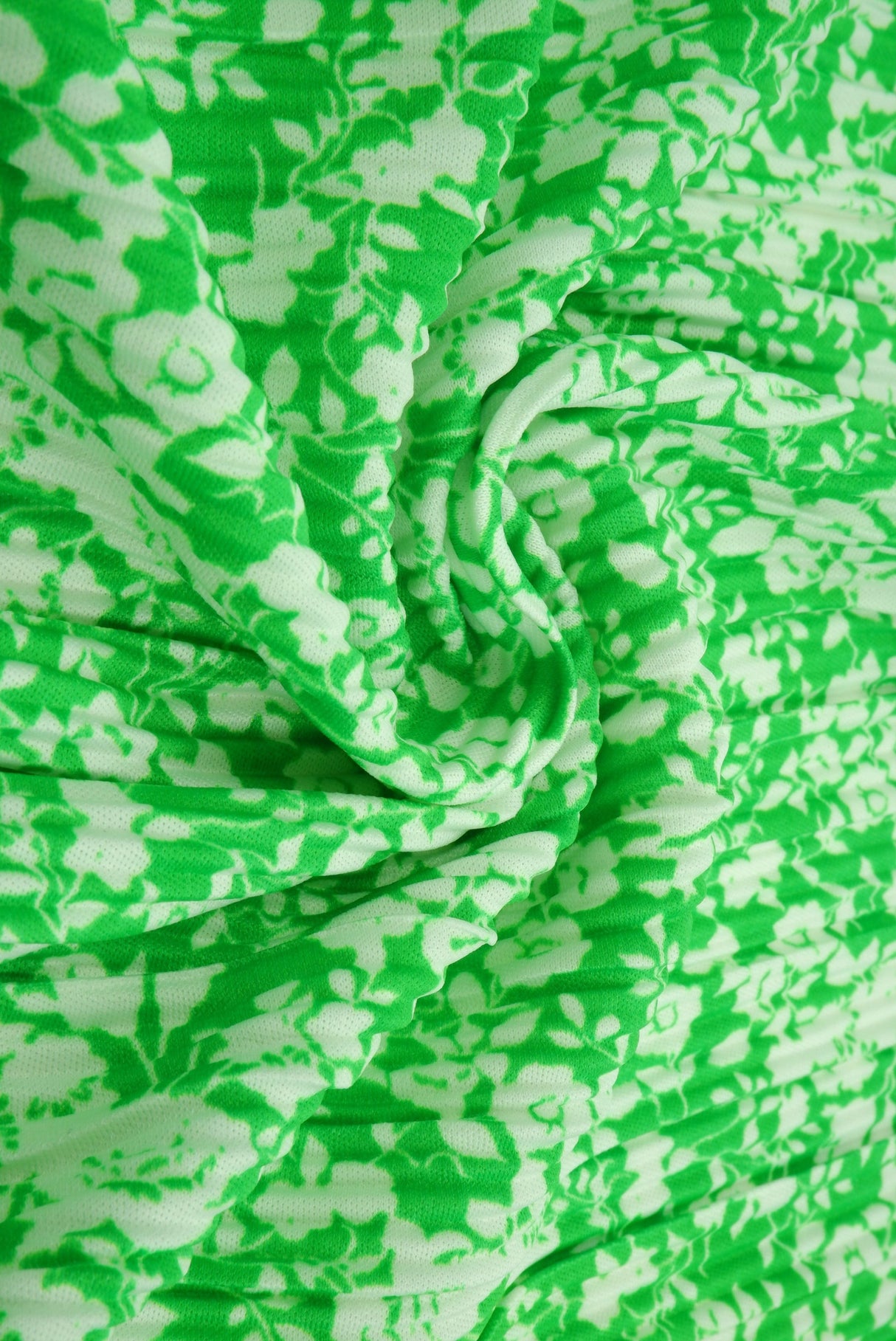Floral Printed Interlock Knit Green