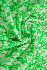 Floral Printed Interlock Knit Green