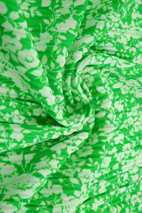 Floral Printed Interlock Knit Green