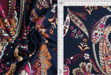 1 Yard DTY Paisley Print Stretch Knit Fabric 58 Inch Wide
