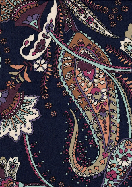 1 Yard DTY Paisley Print Fabric Soft Lightweight & Stylish Stretch Knit, 58/60" Wide