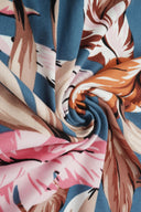 1 Yard Leaf Print Brushed DTY Knit Fabric 96% Polyester, 4% Spandex 58/60" Wide
