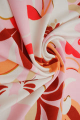 Floral ITY Knit Fabric Pink