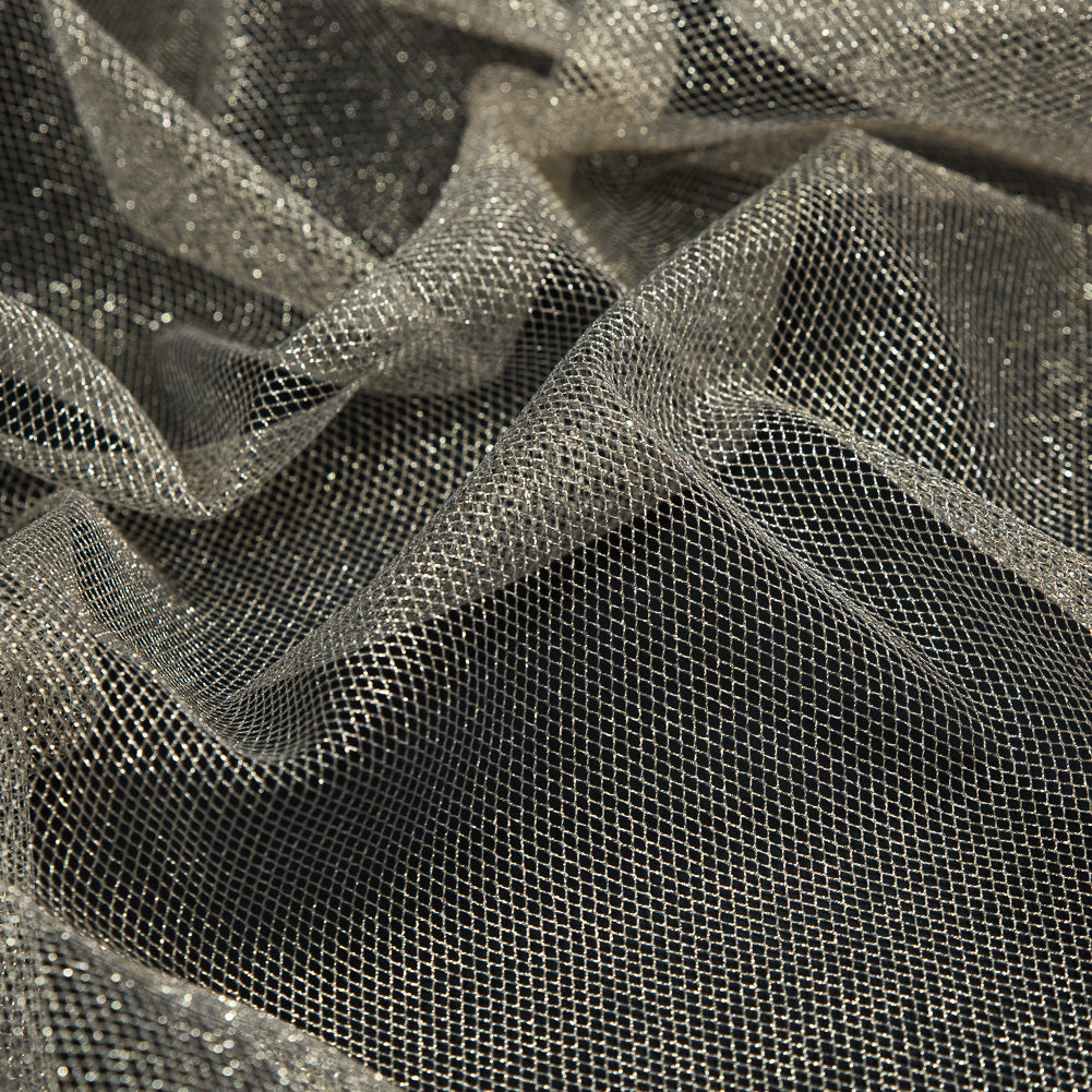Metallic Tulle - Gold on White