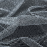 Metallic Tulle - Silver on White