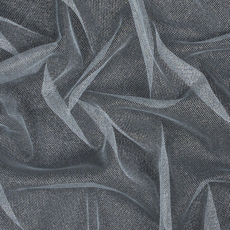 Metallic Tulle - Silver on White