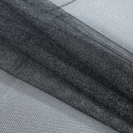 Metallic Tulle - Silver on Black