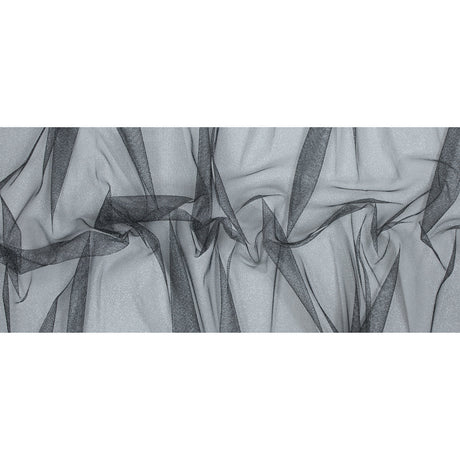 Metallic Tulle - Silver on Black