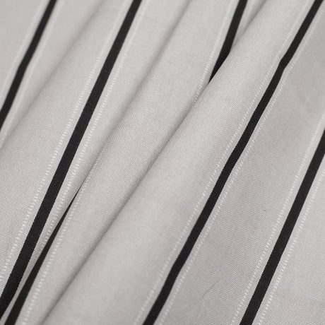 Slate Striped Cotton Canvas