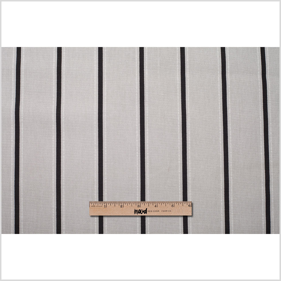 Slate Striped Cotton Canvas