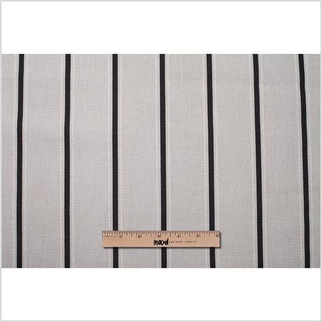 Slate Striped Cotton Canvas