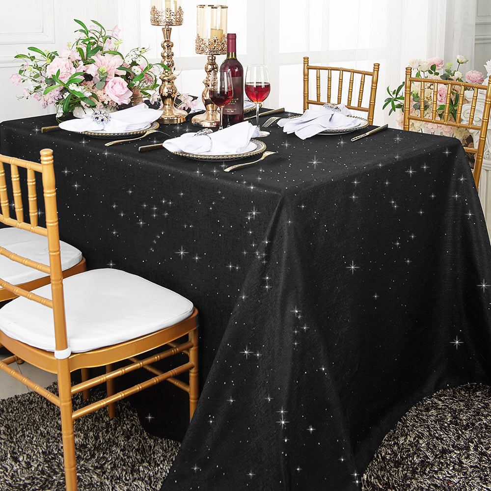 Rectangular Sequin Tablecloth 90x156 Black