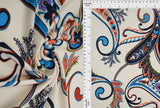 1 Yard Korean ITY Paisley Print Knit Fabric 200 GSM, 58/60? Wide Polyester Spandex Blend