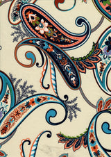 1 Yard Korean ITY Paisley Print Knit Fabric 200 GSM, 58/60? Wide Polyester Spandex Blend
