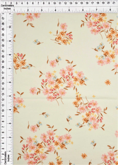 1 Yard Ditsy Floral Print Brushed DTY Knit Fabric 96% Polyester 58/60" Wide