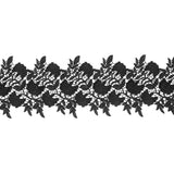 Metallic Black 3D Floral Lace Trim - 4"