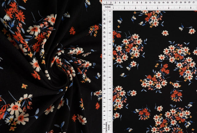Brushed Floral Knit Black