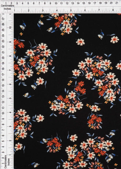 1 Yard Ditsy Floral Print Brushed DTY Knit Fabric 96% Polyester 58/60" Wide