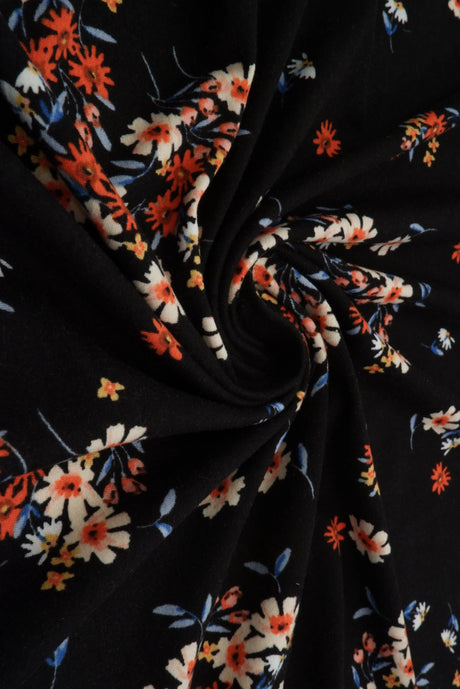 1 yarda de tela de punto elástica DTY con estampado floral pequeño cepillada 58/60 pulgadas de ancho suave y ligera para vestidos lindos y costura DIY