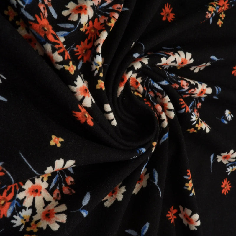 1 Yard Ditsy Floral Print Brushed DTY Knit Fabric 96% Polyester 58/60" Wide
