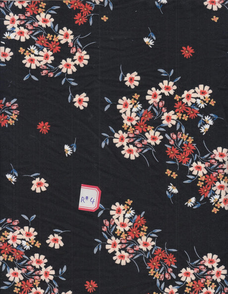 1 yarda de tela de punto elástica DTY con estampado floral pequeño cepillada 58/60 pulgadas de ancho suave y ligera para vestidos lindos y costura DIY