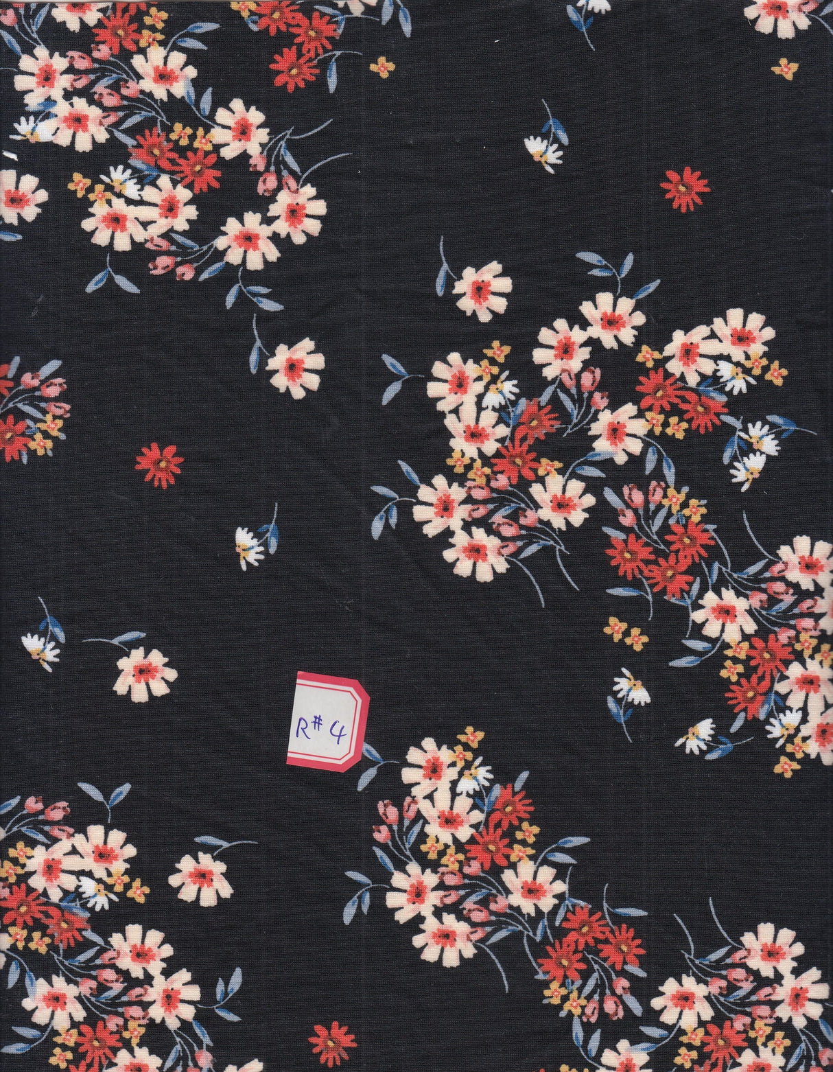 Brushed Floral Knit Black