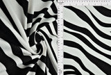 1 Yard Brushed Zebra DTY Knit Stretch Fabric 58/60 Inch Wide Soft Cozy Animal Print for Trendy Outfits & DIY Sewing