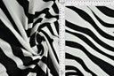 1 yarda de tela de punto estampada cebra cepillada DTY 170 GSM, 58/60" de ancho mezcla de poliéster y spandex negro/marfil