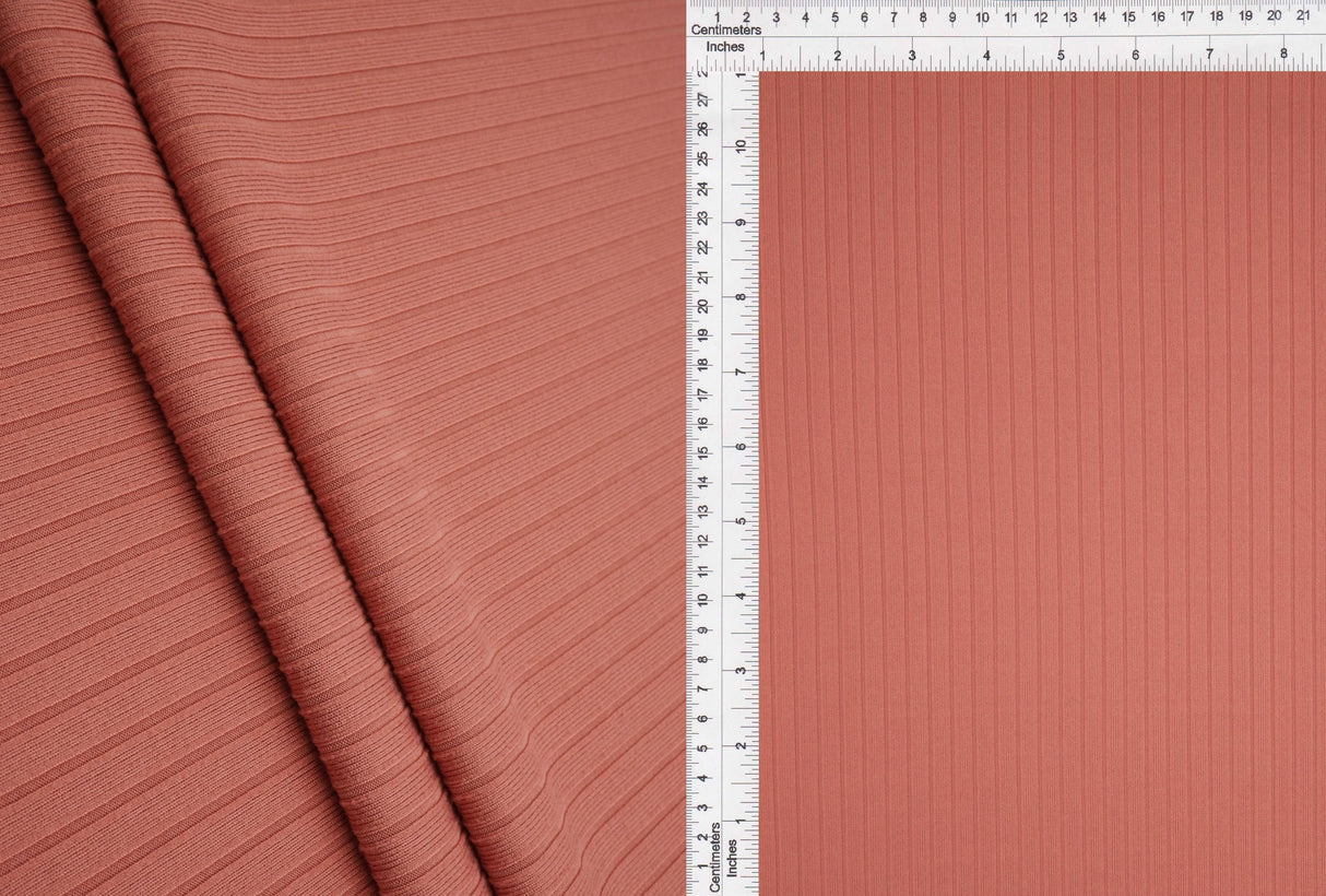 Rib Stretch Knit Fabric Solid