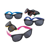 Kids Neon & Black Plastic Nomad Sunglasses – 5", 12 Pc