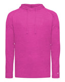 Badger Men's Tri-Blend Surplice Hooded Long Sleeve T-Shirt