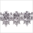 5" 3D Metallic Gunmetal Floral Lace Trim