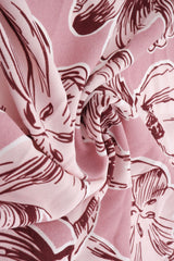 Floral Printed Woven Fabric Mauve