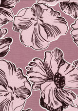 Floral Printed Woven Fabric Mauve