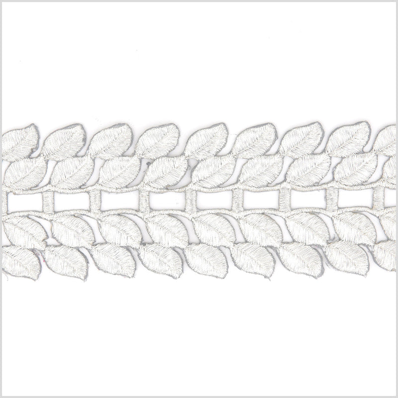 2.75" Metallic Silver Leafy Trim