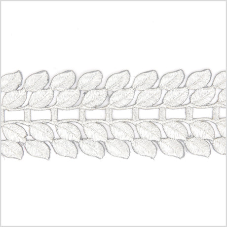 2.75" Metallic Silver Leafy Trim
