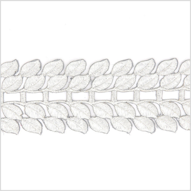 2.75" Metallic Silver Leafy Trim