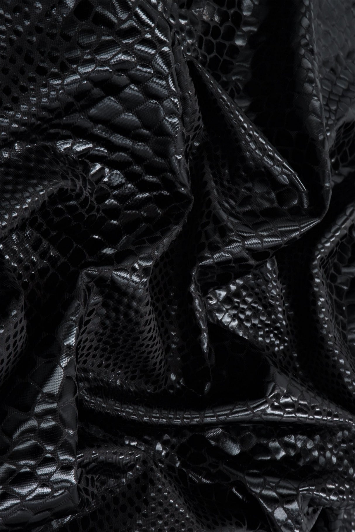 Coated Snake Pleather Knit Fabric