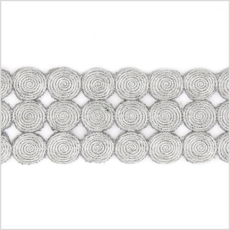 2" Metallic Silver Swirl Trim