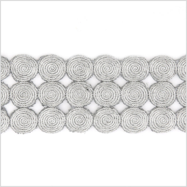 2" Metallic Silver Swirl Trim
