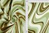 Abstract Tie-Dye Rib Knit Fabric